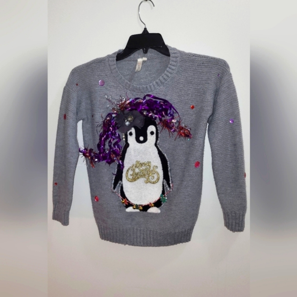 Ugly Christmas Sweater Penguin one-of-a-kind